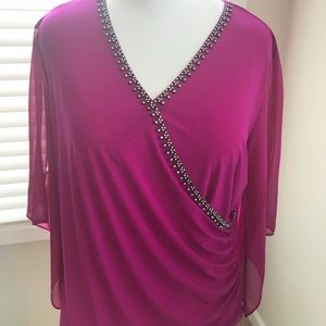 MSK top with rhinestones. Size 2X